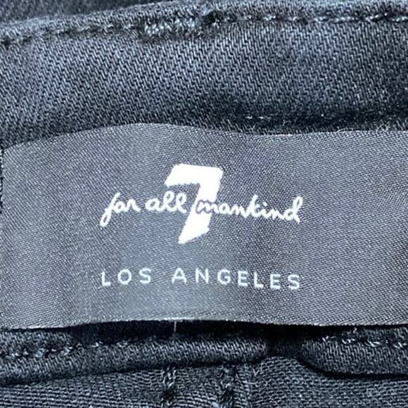 7 For All Mankind Women's Black Mid Rise Slim Skinny Leg Denim Jeans Pants Sz 26 - Picture 4 of 4